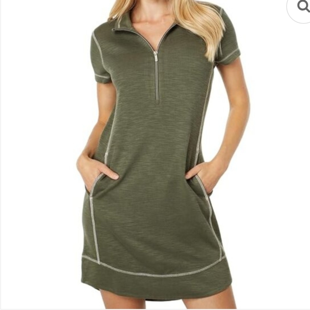 Tommy Bahama Forest Green Zip-Up Top